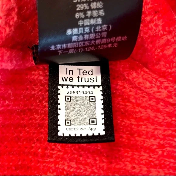 Ted Baker London Austenn Alpaca Wool Cable Knit Sweater Coral Red Top 1 XS-S - Picture 7 of 16